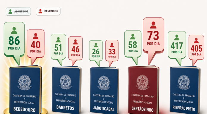 Bebedouro cria 46 empregos por dia em junho e lidera na região