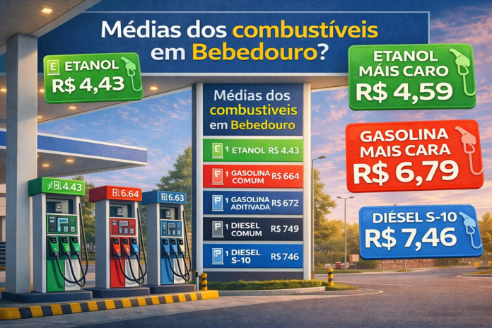 Combustíveis variam até R$ 0,44 em Bebedouro e diferença chega a quase 7%
