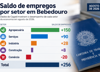Mercado de trabalho fecha agosto com saldo positivo de 256 empregos