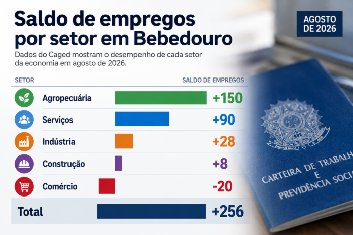 Mercado de trabalho fecha agosto com saldo positivo de 256 empregos