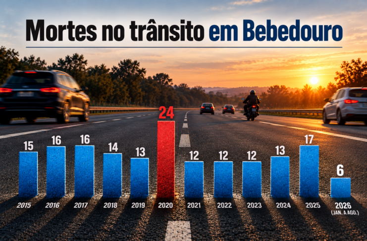 Bebedouro tem seis mortes no trânsito até agosto, menor marca da série