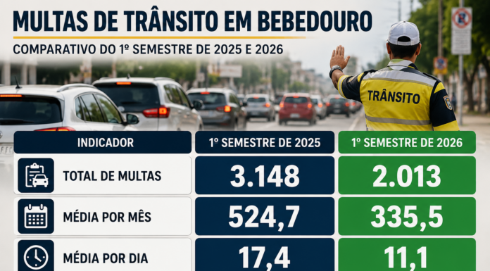 Multas de trânsito caem 36% em Bebedouro no 1º semestre