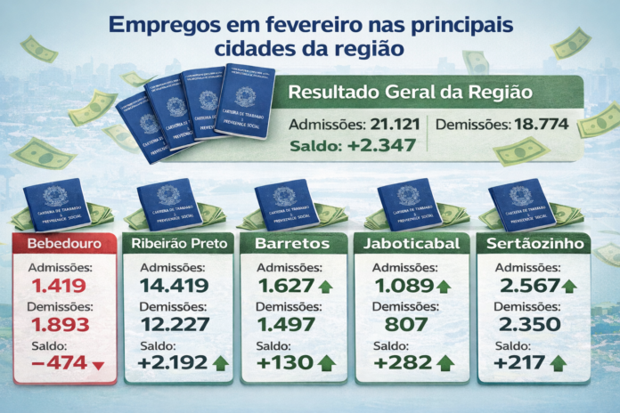 caged na região fevereiro