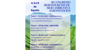 Congresso Bebedourense de Meio Ambiente e Agronegócios começa na terça-feira