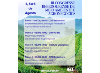 Congresso Bebedourense de Meio Ambiente e Agronegócios começa na terça-feira