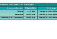Etec de Bebedouro abre inscrições para concurso de professores