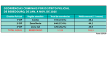 Zona Norte concentra 6 em cada 10 crimes em Bebedouro
