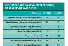 Produtividade policial em Bebedouro registra 61 prisões e 47 flagrantes em janeiro