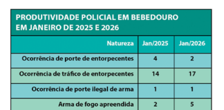 Produtividade policial em Bebedouro registra 61 prisões e 47 flagrantes em janeiro