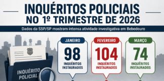 Mais de 270 inquéritos policiais são instaurados em Bebedouro no 1º trimestre