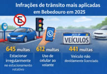 Mais de 7 mil multas: Bebedouro registra 20 infrações de trânsito por dia
